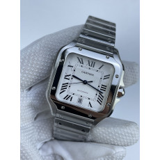 (준비완료/특급배송)NO.3131/BV공장 까르띠에 산토스 40MM 2018 스틸 화이트다이얼 브슬